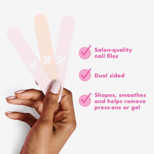 Olive & June Nail File Pack - 3 Dual-Sided Files for Smoothing & Shaping | Pro-Quality Manicure & Pedicure Tools
