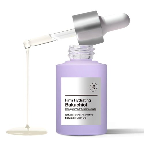 Glam Up Bakuchiol Serum - Anti-Aging Retinol Alternative with Hyaluronic Acid | Hydrates & Soothes Skin (1.01 Fl Oz)
