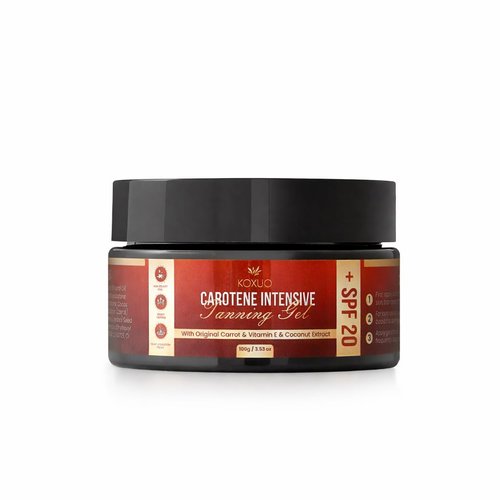 Carotene Tanning Gel for Deep Natural Tan – Tanning Accelerator with Coconut Oil, Carrot Extract & Vitamin E – Bronzing Body Moisturizer for Indoor & Outdoor Use