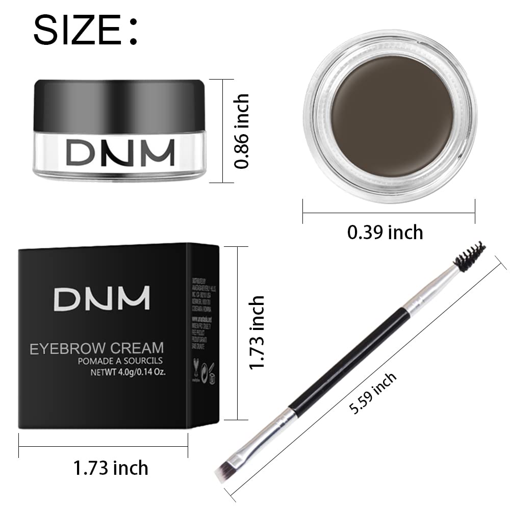 Skiennix Eyebrow Powder Pomade Gel Kit - Medium Brown Tint with Dual-Ended Brush & Stencil Set