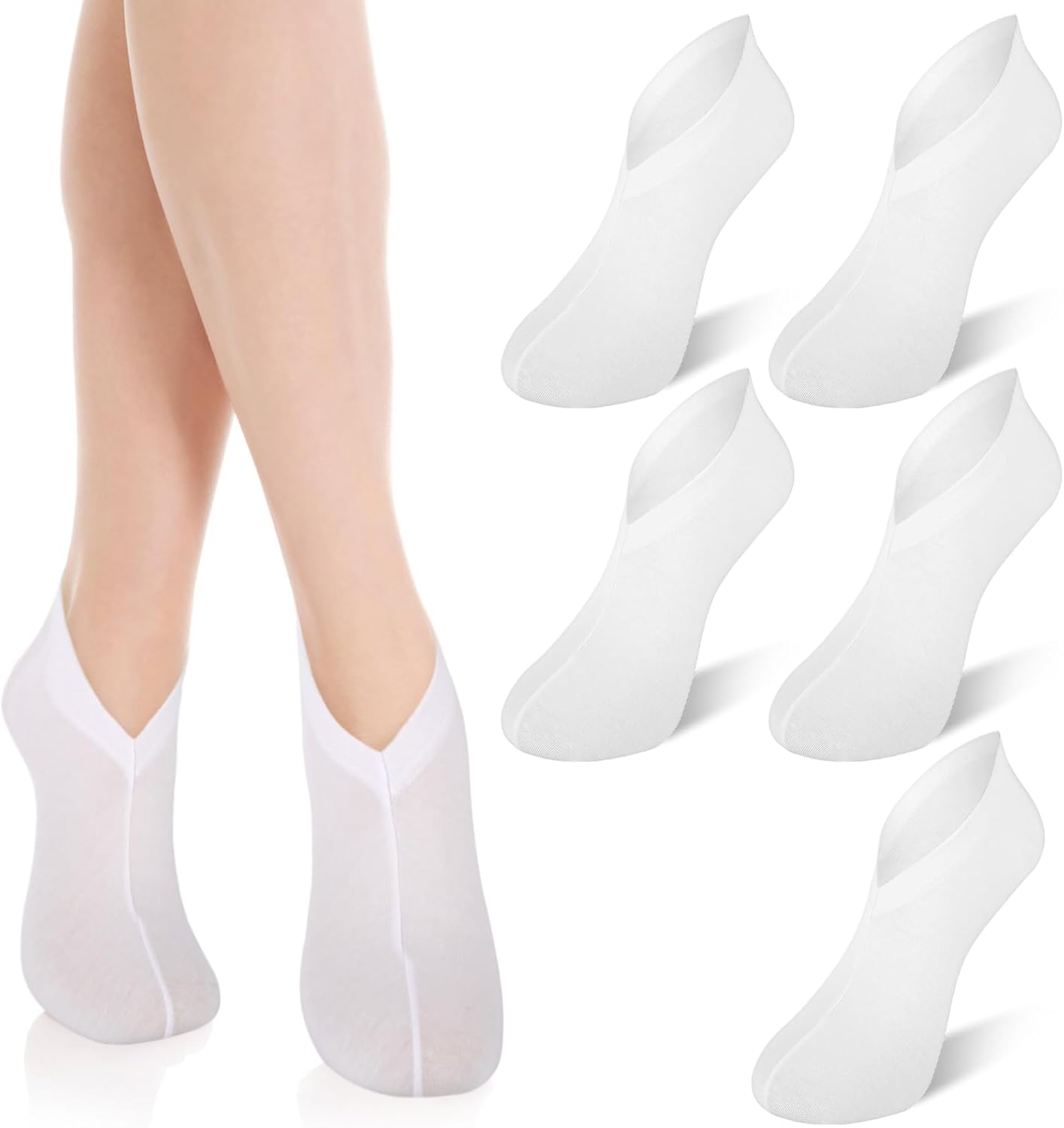 Skiennix Reusable Cotton Spa Socks - Hydrating Foot Mask Sleeves for Dry, Cracked Feet | 10-Pack