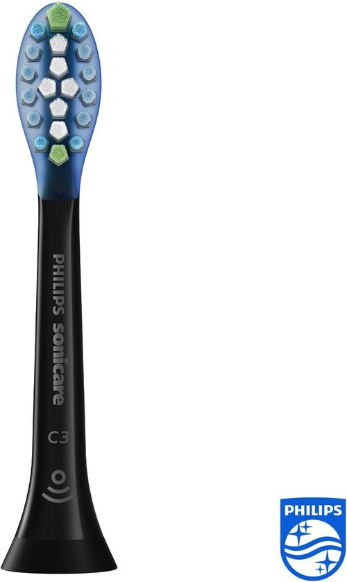 Philips Sonicare Replacement Brush Heads - Premium Plaque Defense, BrushSync Enabled, 4-Pack Black - HX9044/33