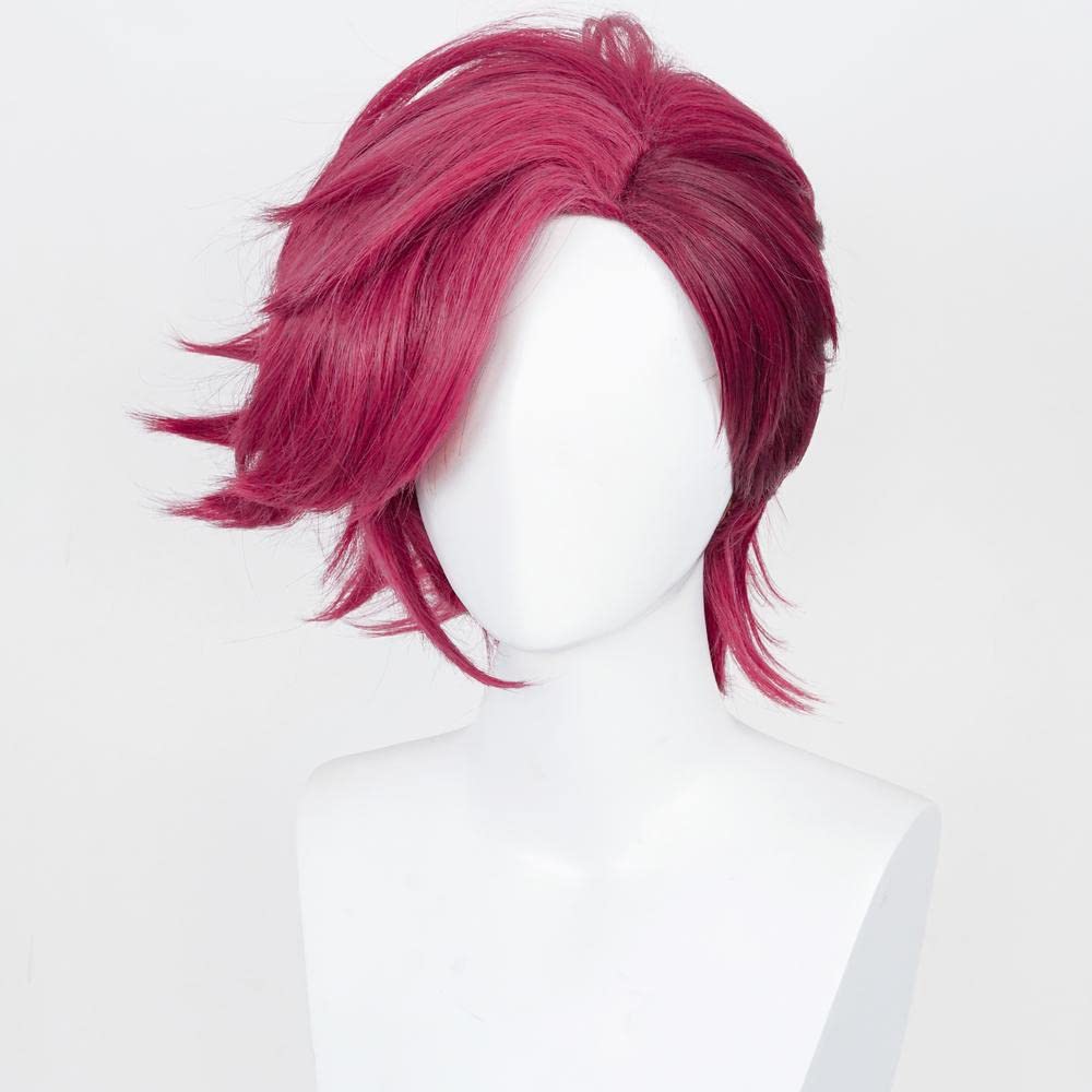 Magenta Cosplay Wig Anime Costume Women Short Vi Wigs for Halloween