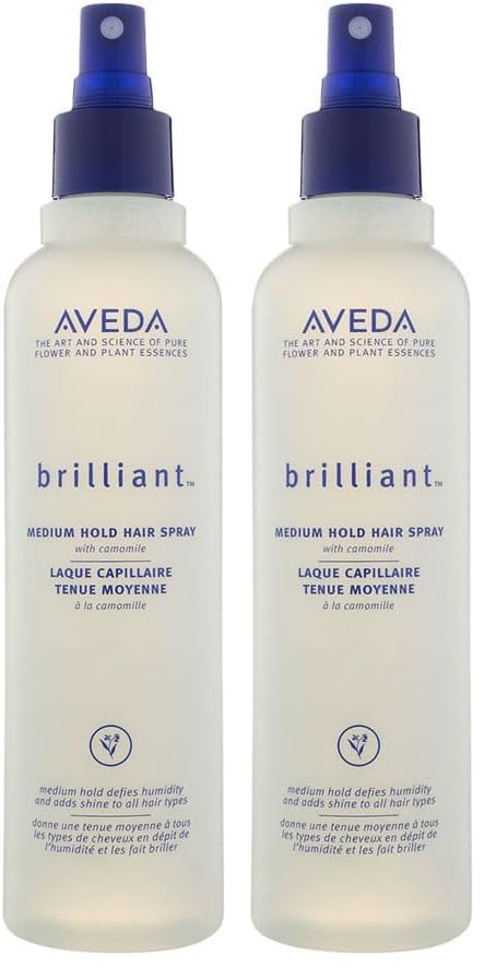 Aveda Brilliant Medium Hold Hair Spray - Unisex 8.5 oz Hairspray | Pack of 2 for All-Day Style