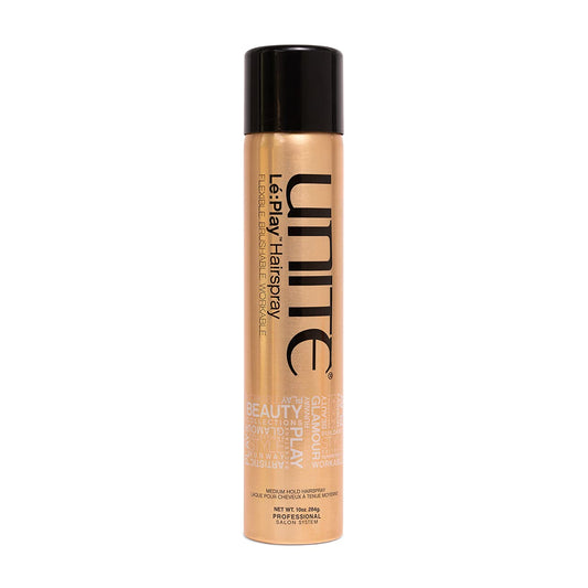 UNITE Hair Lé:Play Hairspray - Flexible Medium Hold Styling Spray with Thermal Protection - 10 Oz