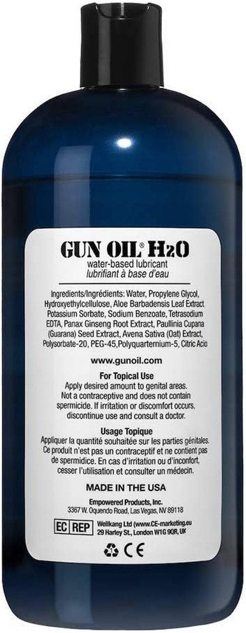 Gun Oil Water-Based Lubricant - 32 Ounce Premium Personal Lube, Long-Lasting & Toy Safe