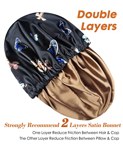 Winitas Large Satin Bonnet for Black Women Curly Hair Sleeping