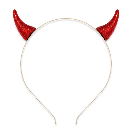 NEVEF Halloween Devil Horns Headband Shining Halloween Headband Costume Party Accessory for Women Men(Gliter 3D Devil Horns Headband)