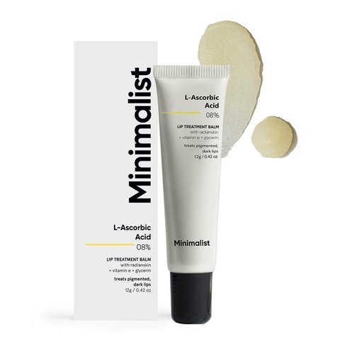 Minimalist Lip Balm for Moisturizing, Softening & Brightening Lips | L-Ascorbic Acid 8% with Vitamin E, Radianskin & Glycerine | For Women & Men | 0.42 Oz / 12 gm