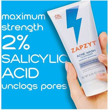 ZAPZYT Acne Wash Treatment - Effective Face & Body Cleanser | 6.25 oz