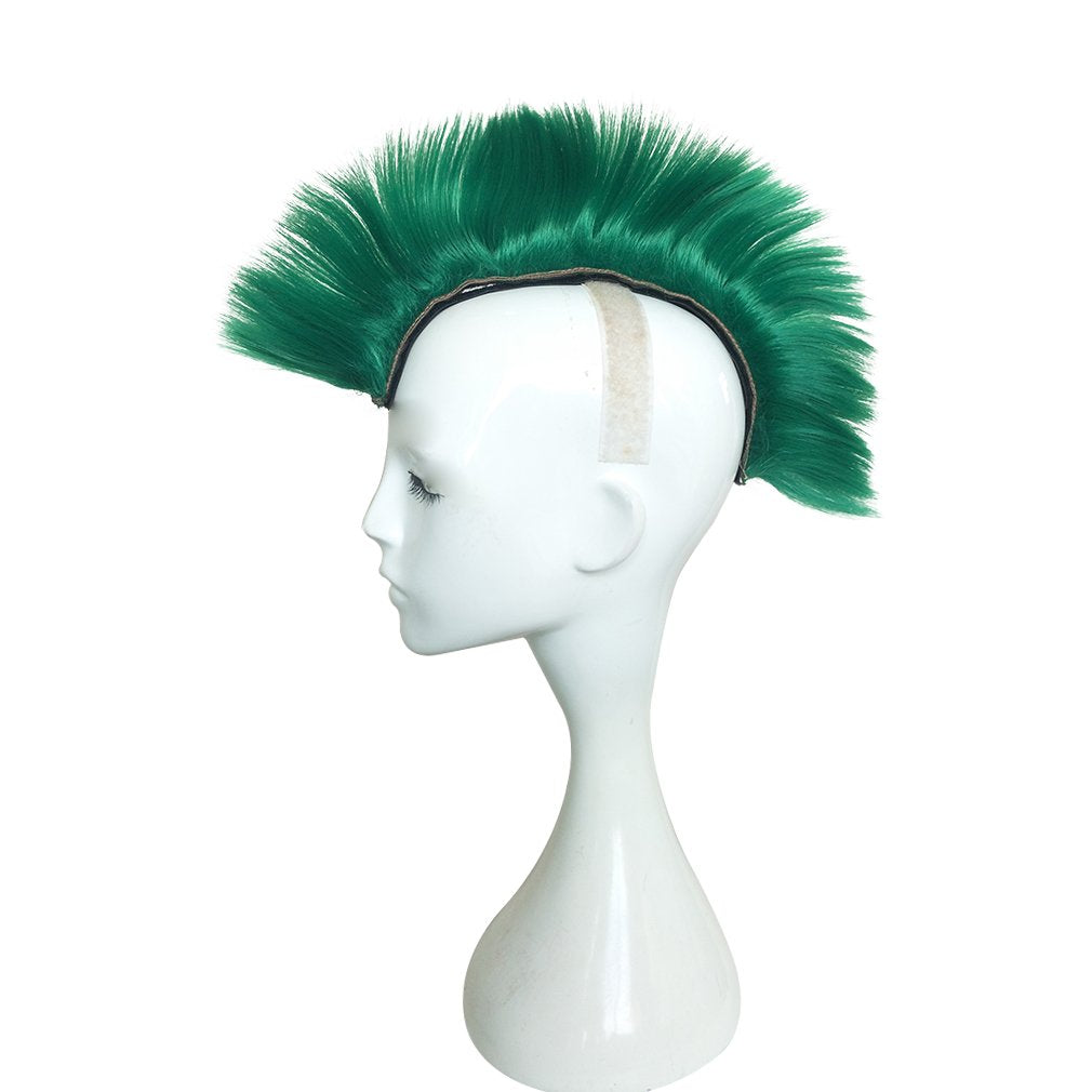 Namecute Skinhead Green Wig Punk Helmet Mohawk Wig Costumes Hairpiece