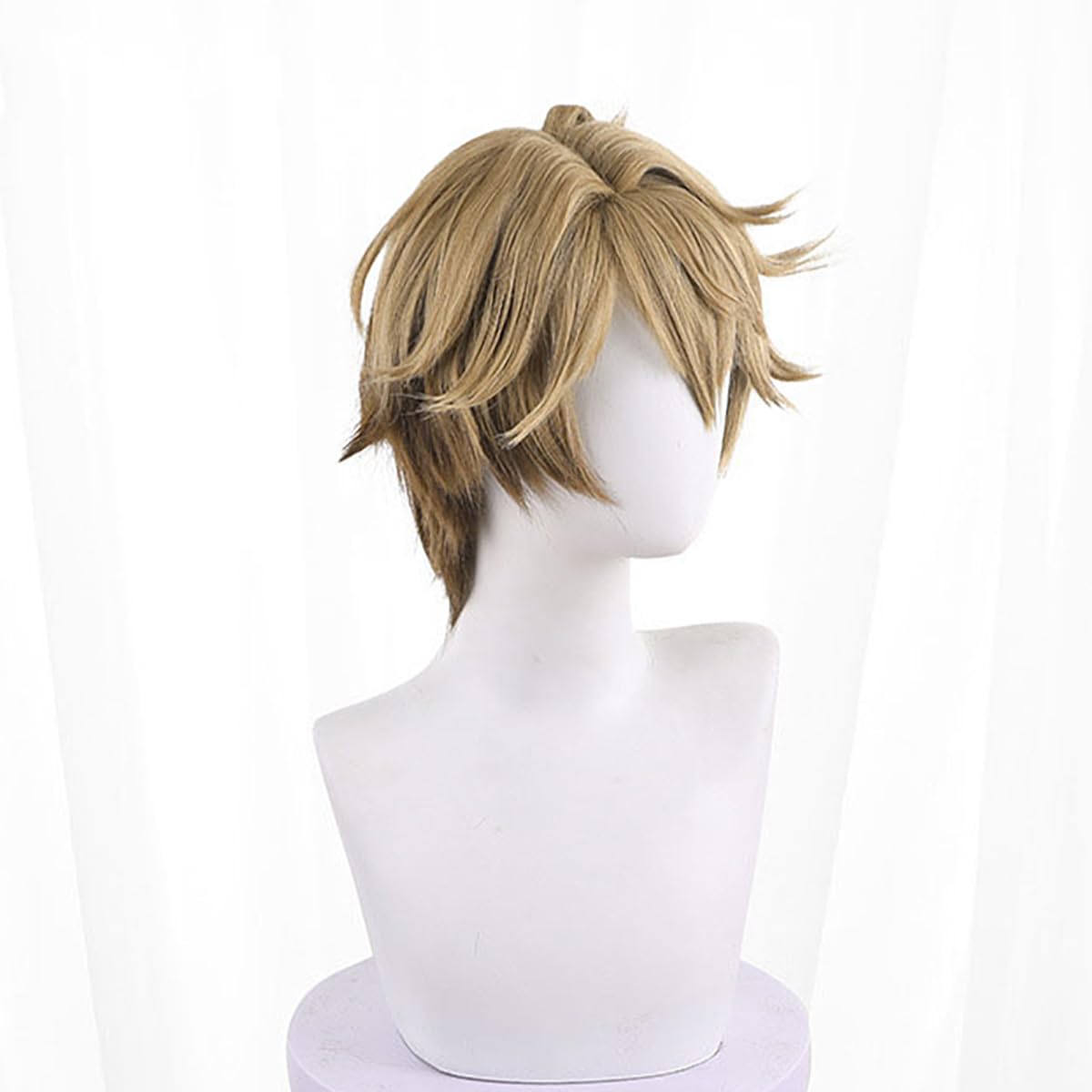 XiongXiongLe Short Wig Cosplay Honkai Star Rail Gepard Men Costume Curly Brown Hair Replacement Wig for Girls Cos Party Halloween Christmas Comic Con(Gepard)