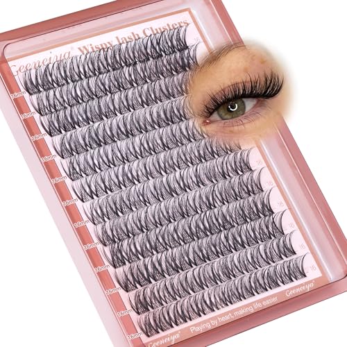 Medium Lash Clusters Short Wispy C Curl Eyelash Clusters 10MM Individual Eyelashes Natural Cluster Eyelash Extensions Natural Looking Cluster Lashes by Geeneiya (C Curl,10MM)