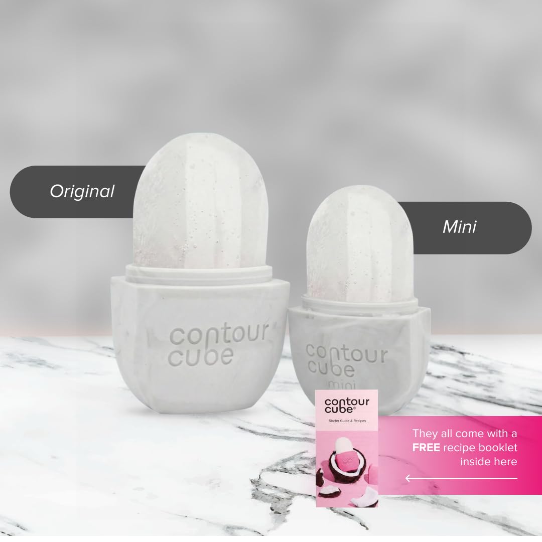 Contour Cube Original - Ice Roller for Sculpting & De-Puffing | BPA-Free Silicone Face Massager (180ml) - Marble