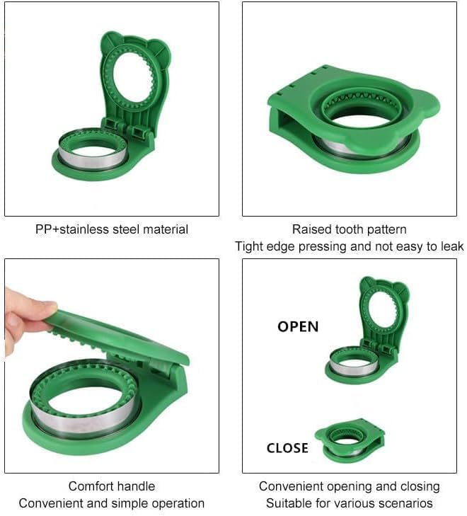 Uncrustable Sandwich Maker - Circle Shape 3.7 Inch Cutter & Sealer for Kids Lunchboxes | Green