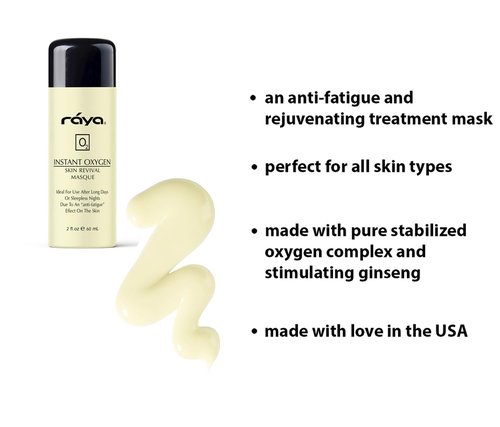 Raya Instant Oxygen Skin Revival Masque - Anti-Fatigue Facial Treatment Mask for All Skin Types