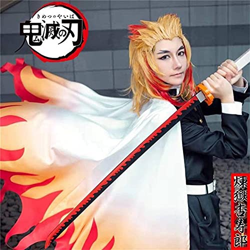 Aadesso Anime demon Kimetsu No Rengoku Kyoujurou Cosplay Men Women Heat Resistant Synthetic Hair s Halloween