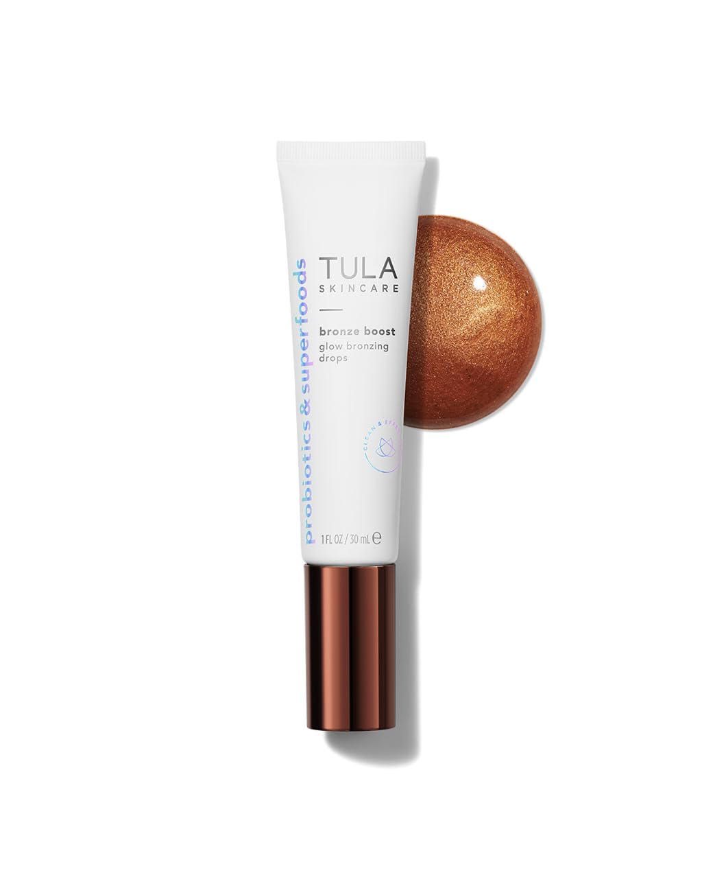 TULA Skin Care Bronze Boost Glow Bronzing Drops 1 Fl Oz. and Eye Balm Gold Glow 0.35 Oz., 2 Piece Set