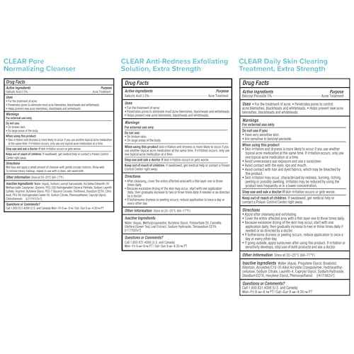Paula's Choice CLEAR 3-Piece Acne Kit, Includes Daily Cleanser, 2% Salicylic Acid Exfoliant & Benzoyl Peroxide Treatment, Prevents & Treats Mild to Severe Acne & Breakouts, Fragrance-Free, Set of 3