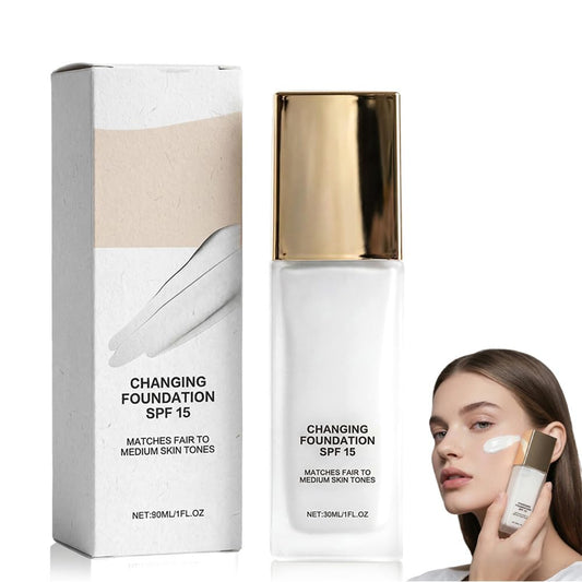 Skiennix Color Changing Foundation - Hydrating & Lightweight Liquid for Mature Skin | Self-Adjusting Tone (1PC)