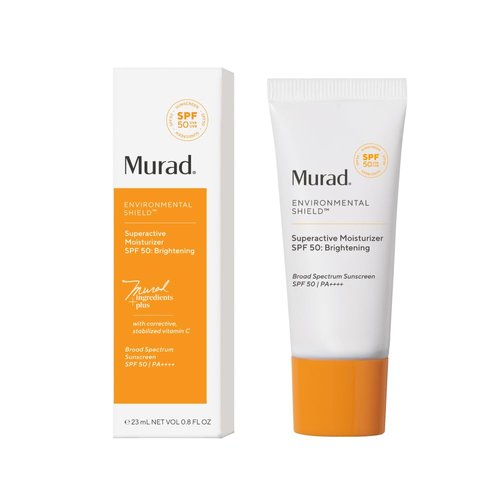 Murad Superactive Brightening Moisturizer SPF 50 | Hydrating Vitamin C Facial Sunscreen for Anti-Aging Protection