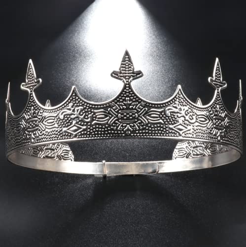 YOVECATHOU Crown Hair Jewelry Royal King Diadem Men Metal Big Tiaras For Wedding Prom Bridal Party Halloween Costume Christmas Gifts