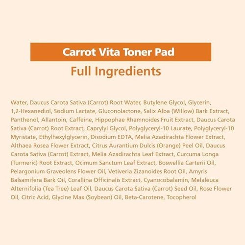 BRING GREEN Carrot Toner Pad - Vitamin & Retinol Formula for Even Skin Tone | 60 Count