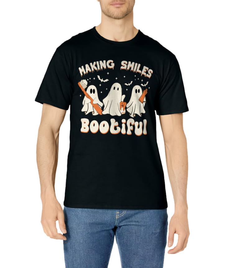 Making Smiles Bootiful Halloween Funny Ghost Dentist Dental T-Shirt