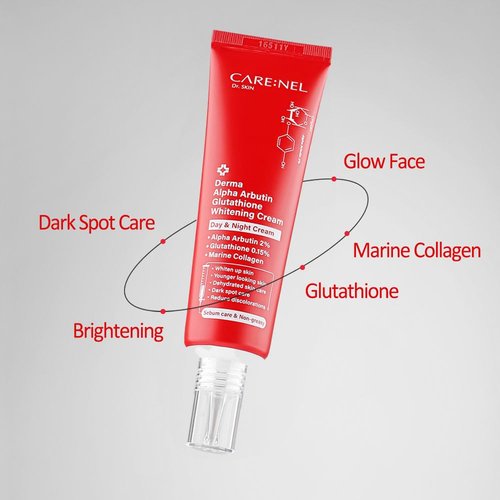 CARE:NEL Whitening Cream - Brightening Formula with Alpha Arbutin & Glutathione | 1.52 Fl. Oz (45ml)