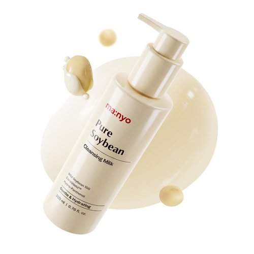MANYO Pure Soybean Cleansing Milk - Hydrating Facial Cleanser with Hyaluronic Acid for Sensitive Skin | 6.76 fl oz (200ml)