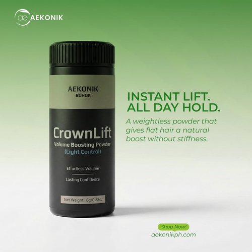 AEKONIK CrownLift Volume Boosting Hair Powder, Lightweight Root Lifting Styling Powder for Instant Volume & Matte Finish, Light Control – For Thin, Fine, Limp Hair, 0.28oz