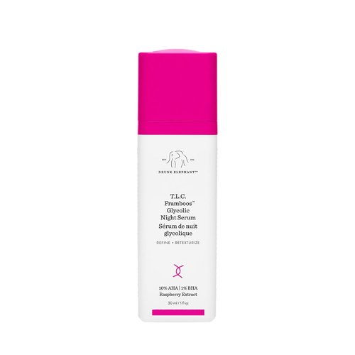 Drunk Elephant T.L.C. Framboos Glycolic Serum - Exfoliating AHA for Radiant Skin - 1 oz, Cruelty-Free