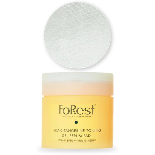 FOREST Vita C-Tangerine Gel Serum Pads - 75 Pads for Glass Skin Texture with Niacinamide & Mandarin Extract