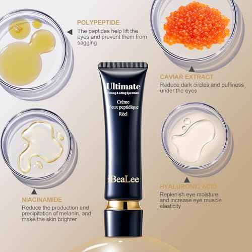 Temporary Instant eye Tightening cream, Quickly Reduces eye bags and dark circles,daily anti-aging,quickly repairs wrinkles,reduces fine lines,contains hyaluronic acid retinol-Locks in Moisture-AAA