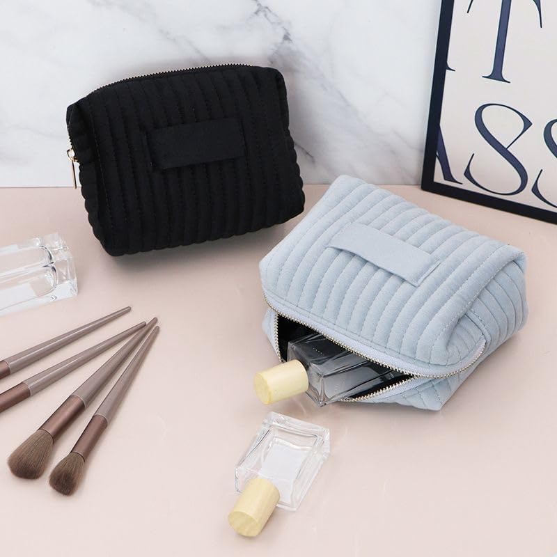 Skiennix Velvet Travel Makeup Bag - Soft Cosmetic Organizer for Women | Ideal Gift for Teachers & Nurses