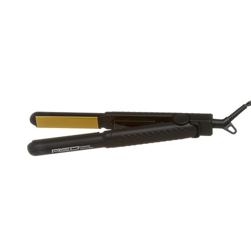 Kiss Products Red Ceramic Tourmaline Flat Iron - 0.75 Inch Professional Hair Straightener