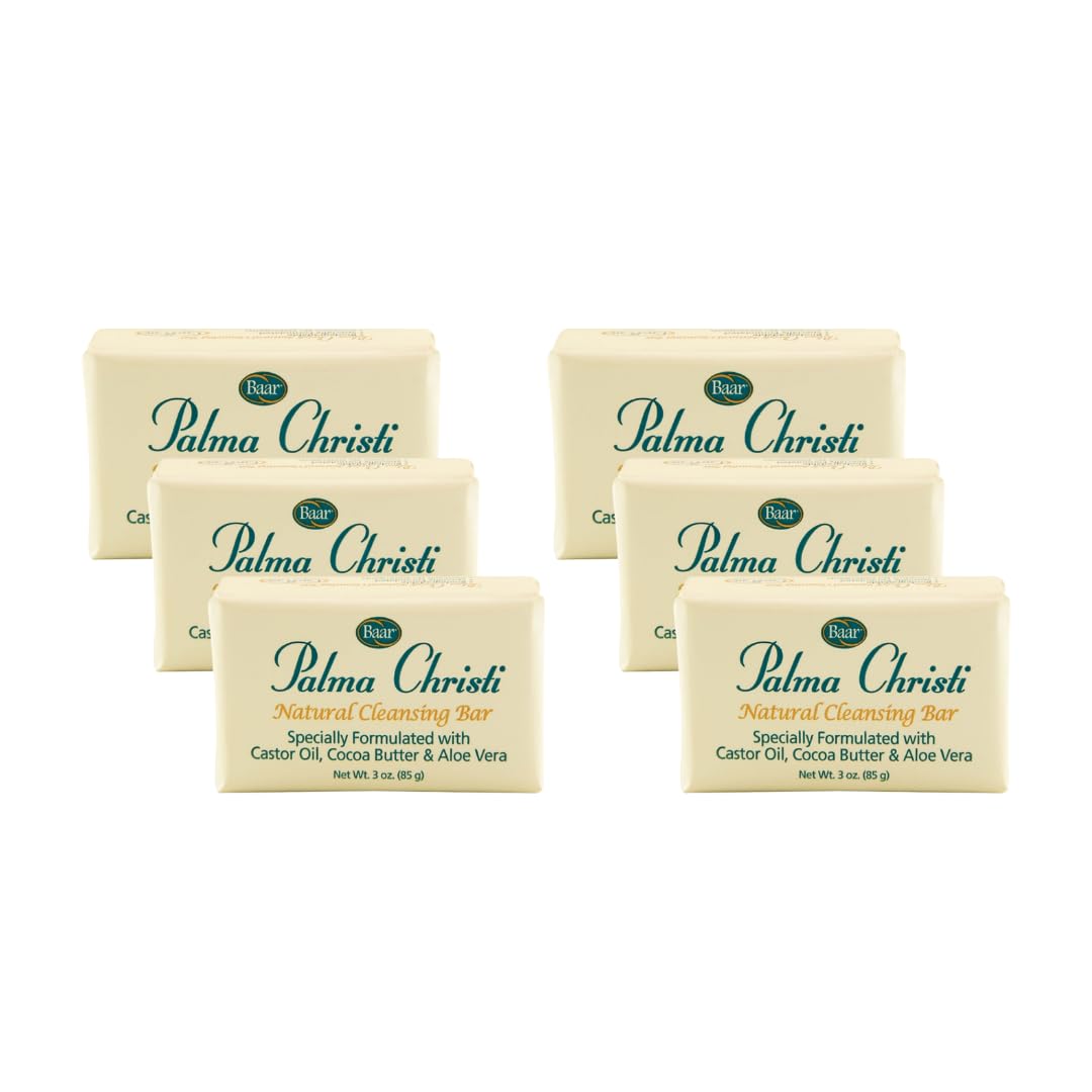 Palma Christi (Castor Oil) Natural Cleansing Bar Soap, 6 bar set