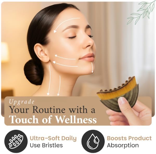 Skiennix Lymphatic Contour Face Brush - Sculpting Tool for Jawline & Chin | Dry Massage Brush