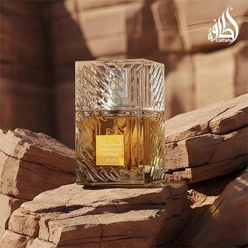 Lattafa Khamrah Qahwa Eau de Parfum - Long-Lasting Vanilla & Cinnamon Fragrance | 3.40 Ounce (100 ml)