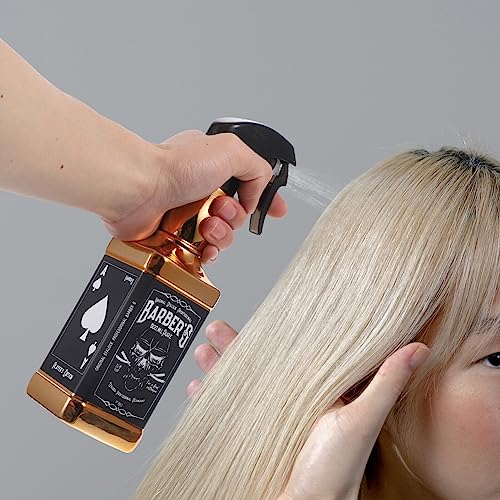 FOMIYES Spray Mist Bottle Hair Spray Bottle Retro Whisky Squirt Bottle Novelty Water Sprayer Hairdressing Barber Mist Salon Hair Tools Home Gardening Plants Water Sprayer 500ml Golden