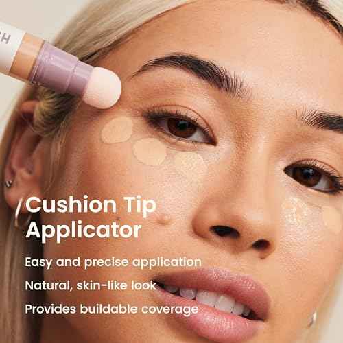 JOAH Perfect Complexion Under Eye Concealer and Hydrating Serum, Korean Makeup for Dark Circles and Puffiness, Peptide Serum with Medium Coverage, Cushion Tip Applicator