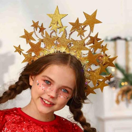 Zoestar Light Up Star Headband Led Glowing Hair Bands Party Rave Disco Hair Accessories for Women