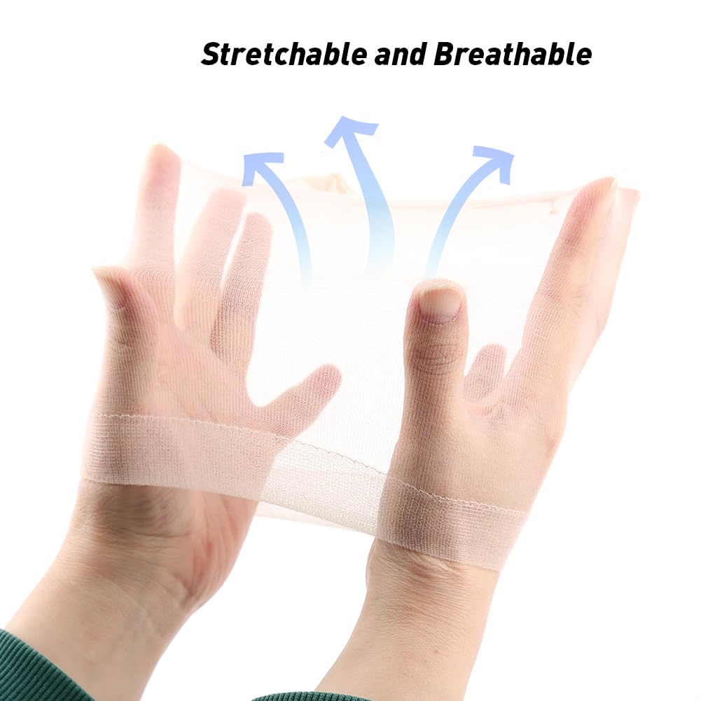 ELIHAIR HD Wig Caps Transparent Stretchy Stocking Cap Invisible Wig Cap Thin Nylon HD Cap for Lace Wigs Accessories for Women(Beige 6packs of 12pcs)