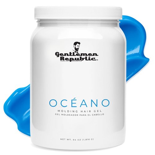 Gentlemen Republic Oceano Men's Hair Gel - 64oz Strong Hold & High Shine, Alcohol-Free Formula