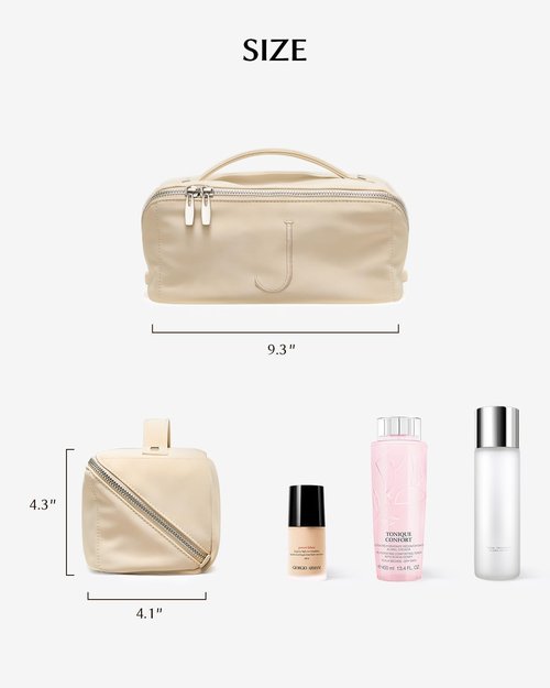 EACHY Personalized Makeup Bag, Travel Cosmetic Bags for Women with Zipper & Handle, Christmas or Birthday Gift for Mom, Wife and Friends