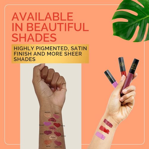 LUV+CO Lip Gloss - 90% Organic Moisturizing Formula | Non-Sticky Shine | Gold Glitter & Bronze Bollywood, 7ml