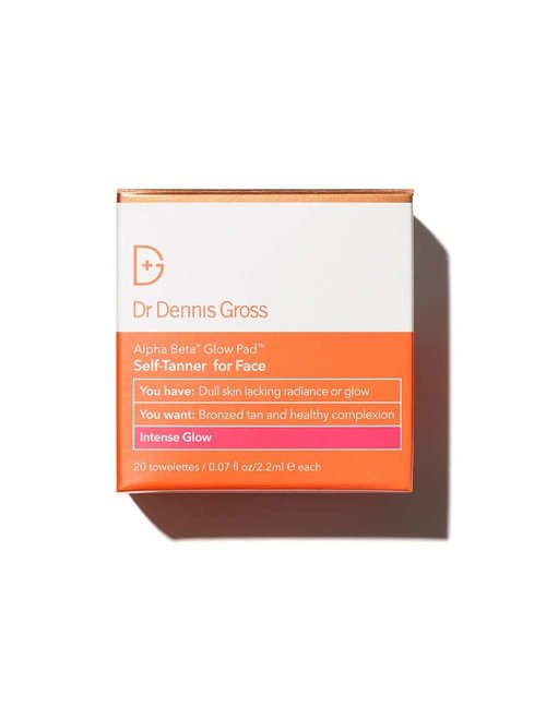 Dr. Dennis Gross Alpha Beta Glow Pad - Intense Self Tanner for Radiant Face | 20 Towelettes