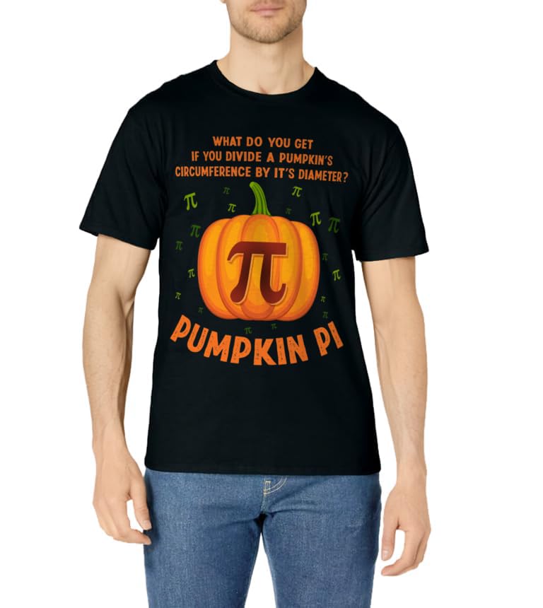 Pumpkin Pie Pi Math Teacher Shirt Funny Halloween Men Adult T-Shirt