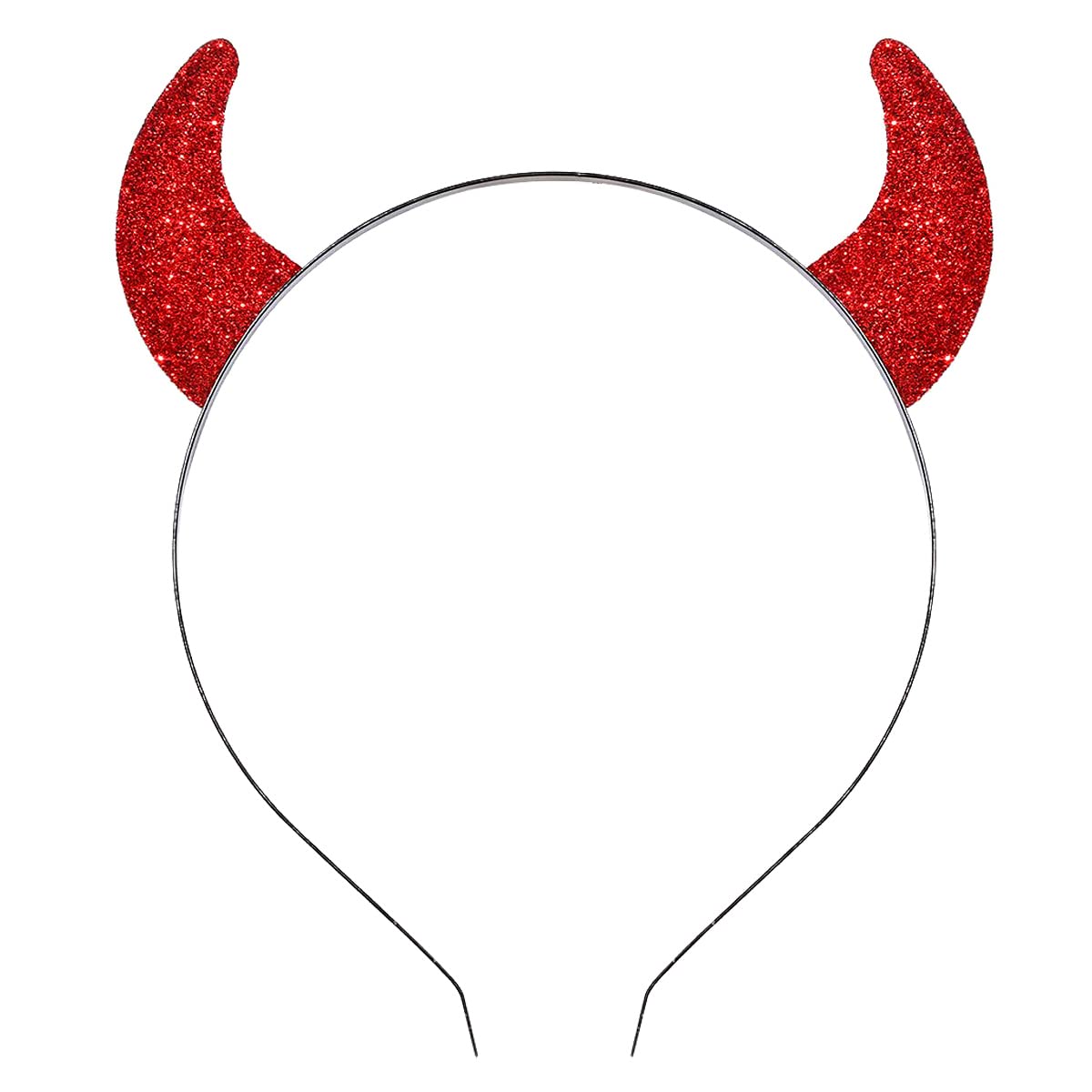 NEVEF Halloween Devil Horns Headband for Women Shining Halloween Headband Costume Party Accessory for Men (Glitter Devil Horn)