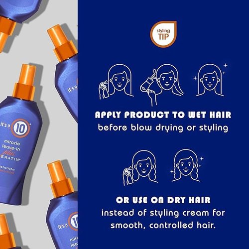 It's A 10 Miracle Leave-In Treatment with Keratin - 10 Oz for Smooth, Frizz-Free Hair